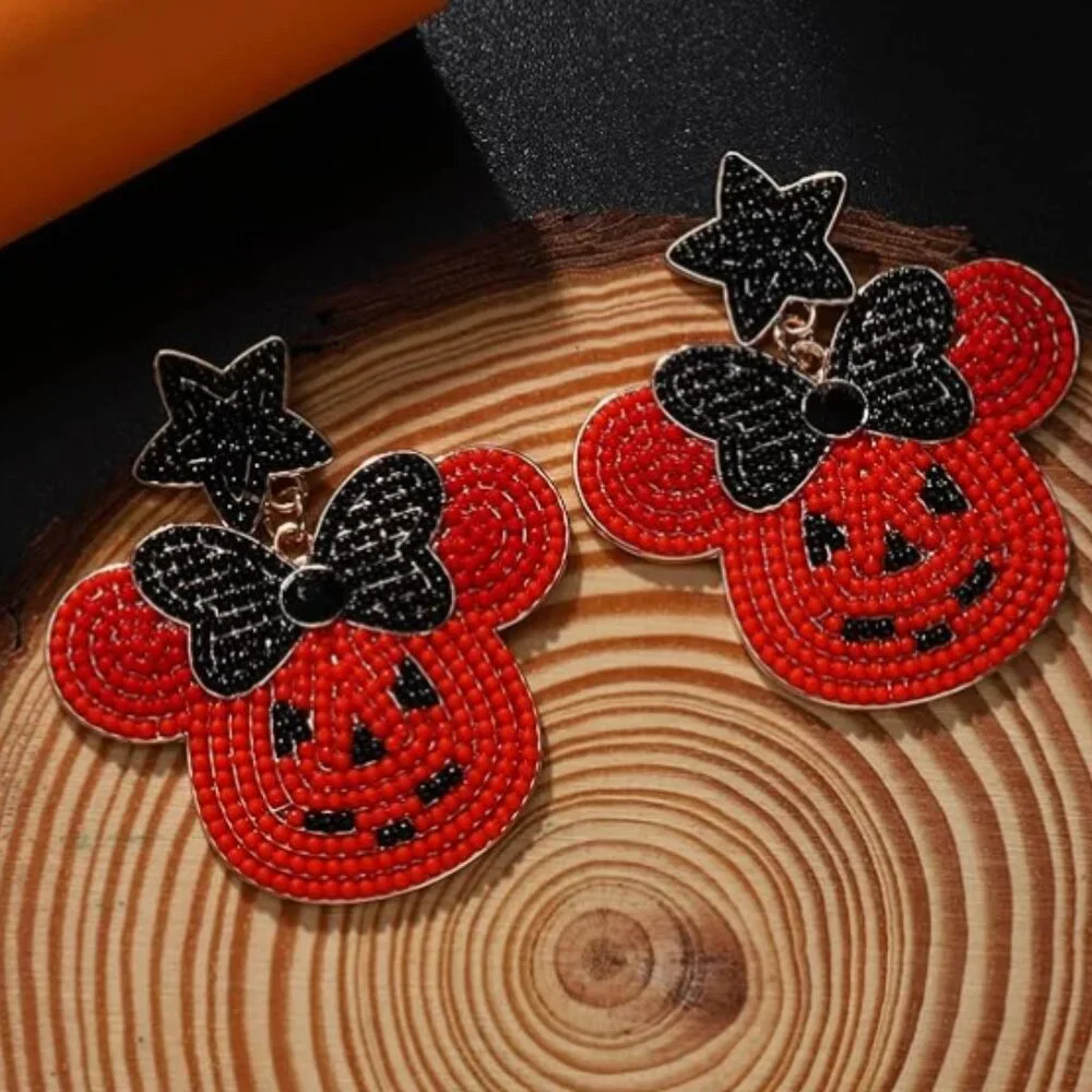 Pumpkin Mouse Halloween Fall Earrings